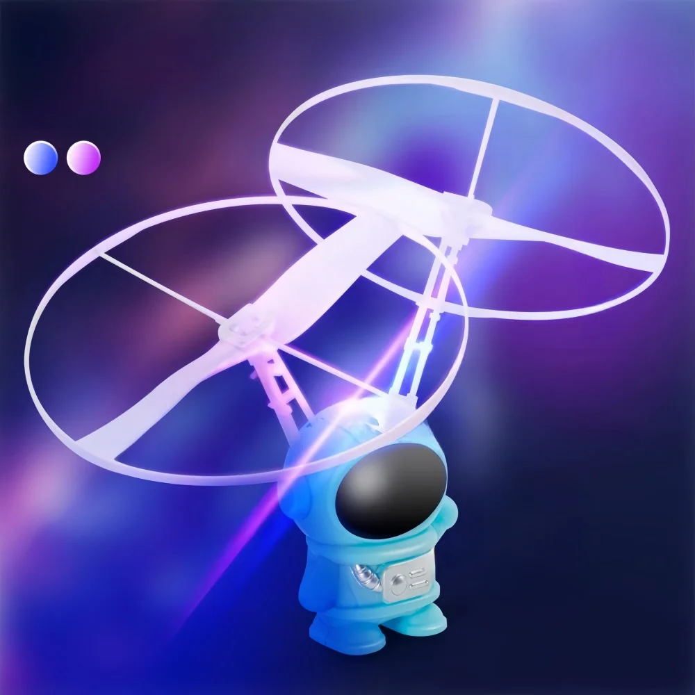 Sensory Flying Astronaut Toy, RGB Light Luminous Toy, USB Recharge Long Playtime, Gift Box Package, Kids Birthday Christmas Gift