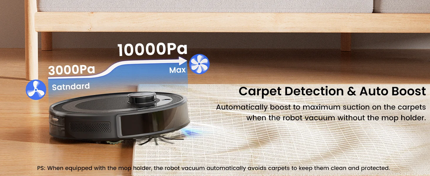 Lefant M2S Pro Roboter-Staubsauger- und Wisch-Kombination, 8 Wochen selbstentleerend, 10000 Pa Saugleistung, LiDAR-Navigations-Roboterstaubsauger, 240 Minuten – Detail 3