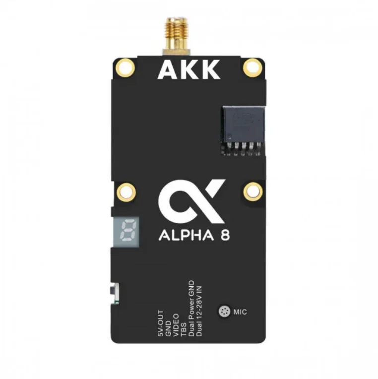 AKK Alpha 8 8W VTX - 5.8GHz 80CH 8W 5W 3W 1W Power Switchable FPV Video Transmitter