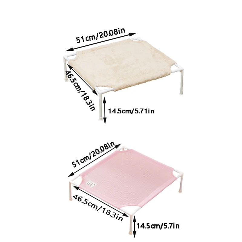 Breathable Cat Hammock Washable Cat Sleeping Mat Removable Plush Dog Bed for Small Dog Cat Supplies