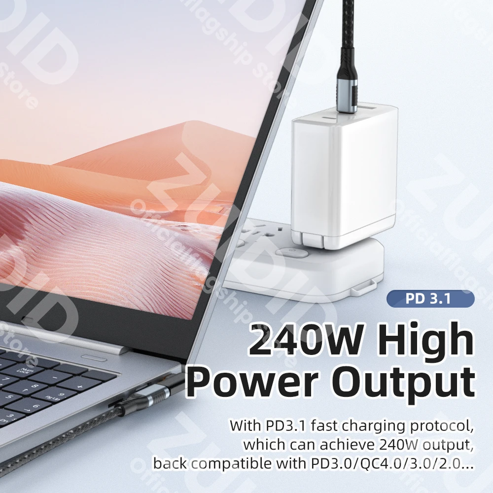 USB4.0 40Gbps PD240W adattatore da USB C a tipo C Thunderbolt3 8K @ 60Hz 48V @ 5A convertitore di ricarica rapida adattatore dati OTG per Macbook