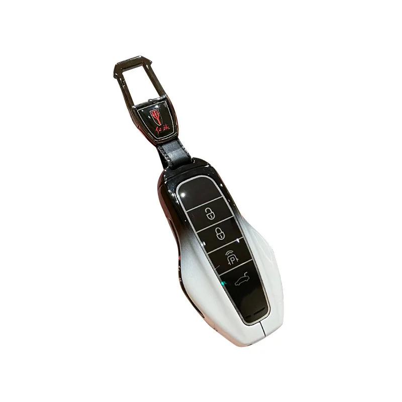 Zinc Alloy Car Key Case Cover Shell Protector Fob Holder for Hongqi HS6 PHEV 2026 220 240 Accessories Keychain