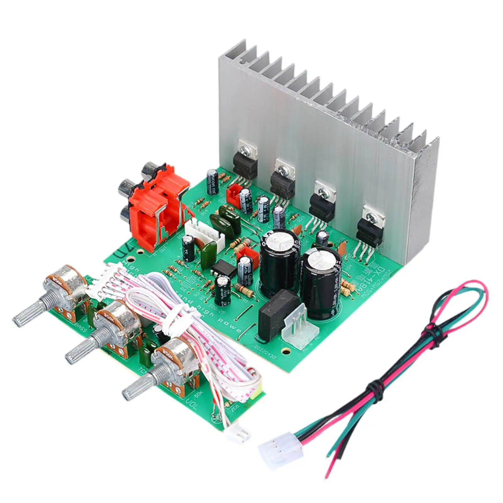 Power Amplifier Board Premium Audio Equipment with Treble and Bass Control with Heat Sink for Sound System Home Theater Speakers