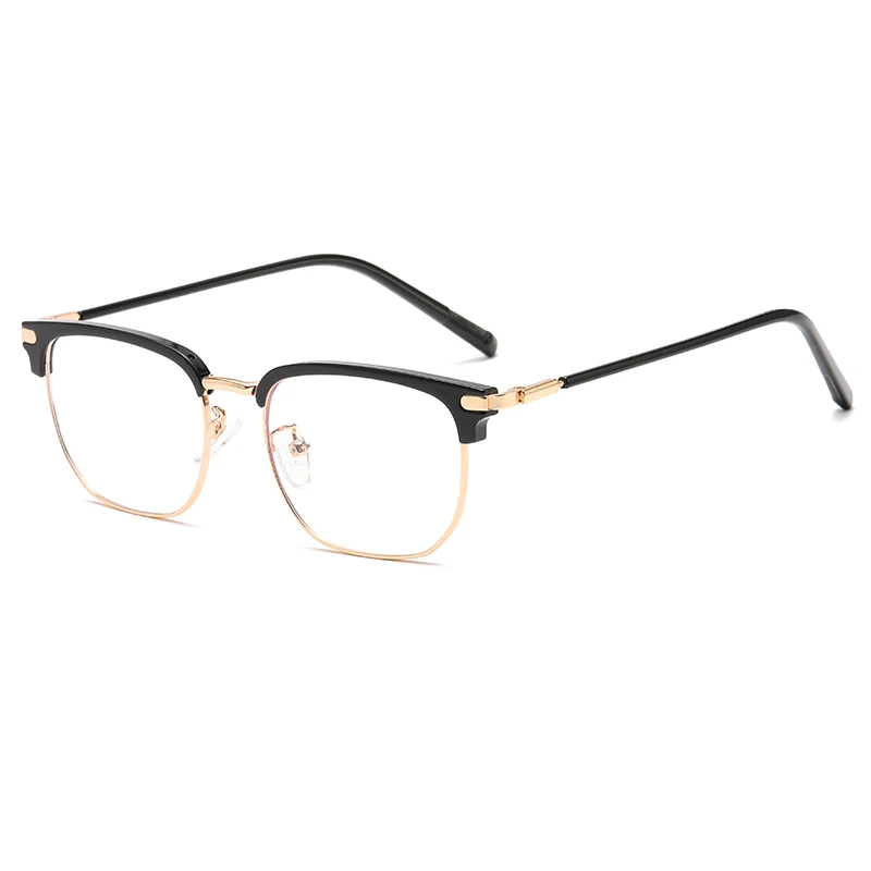 Retro Eyebrow Glasses Frame Anti Blue Light Myopia Eyeglasses Casual Half Frame Design Classic Flat Light Glasses Female