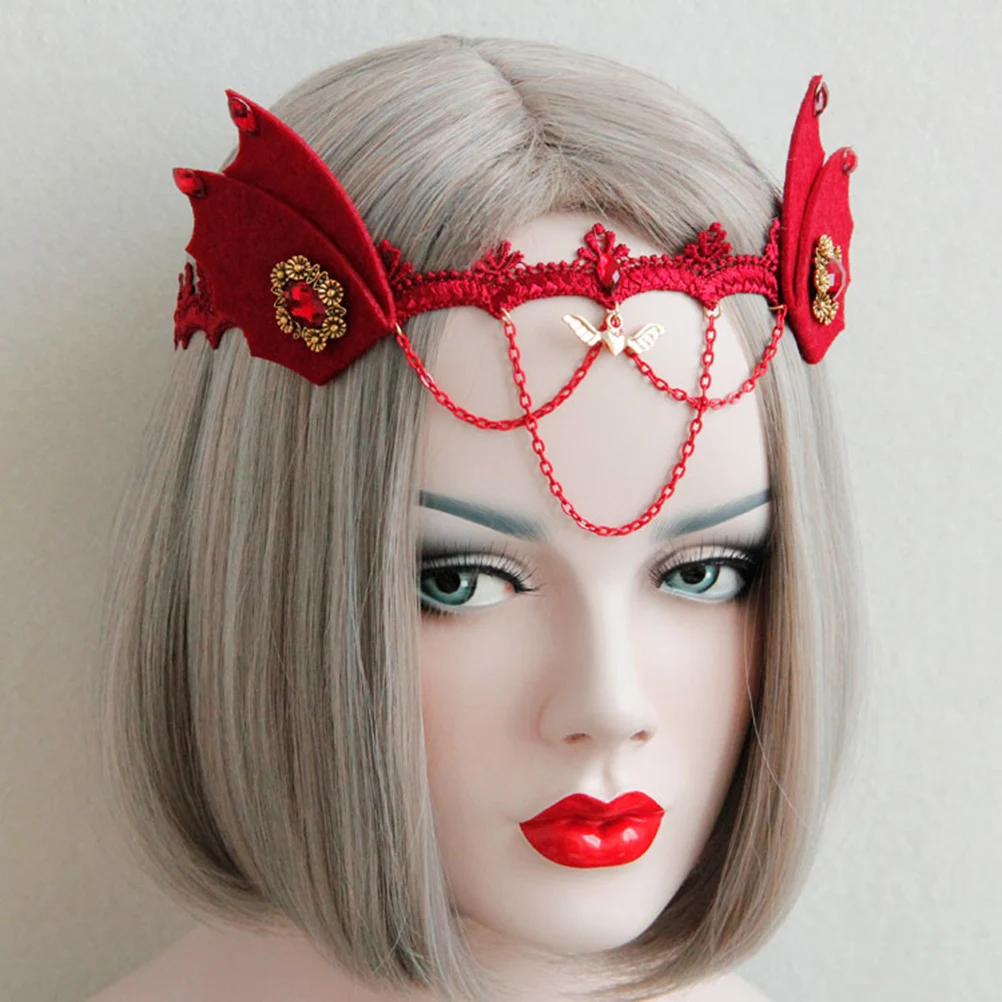 

Halloween Demon Hair Hoop Hollow Out Headb s Headdress Red Cosplay Hair Color Kids Adult Party Accessories
