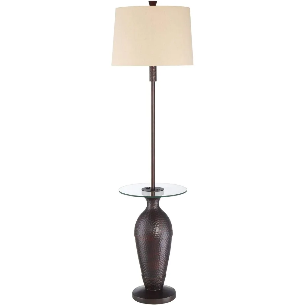 Industrial Floor Lamp with Tray Table USB and AC Power Outlet in Base 66