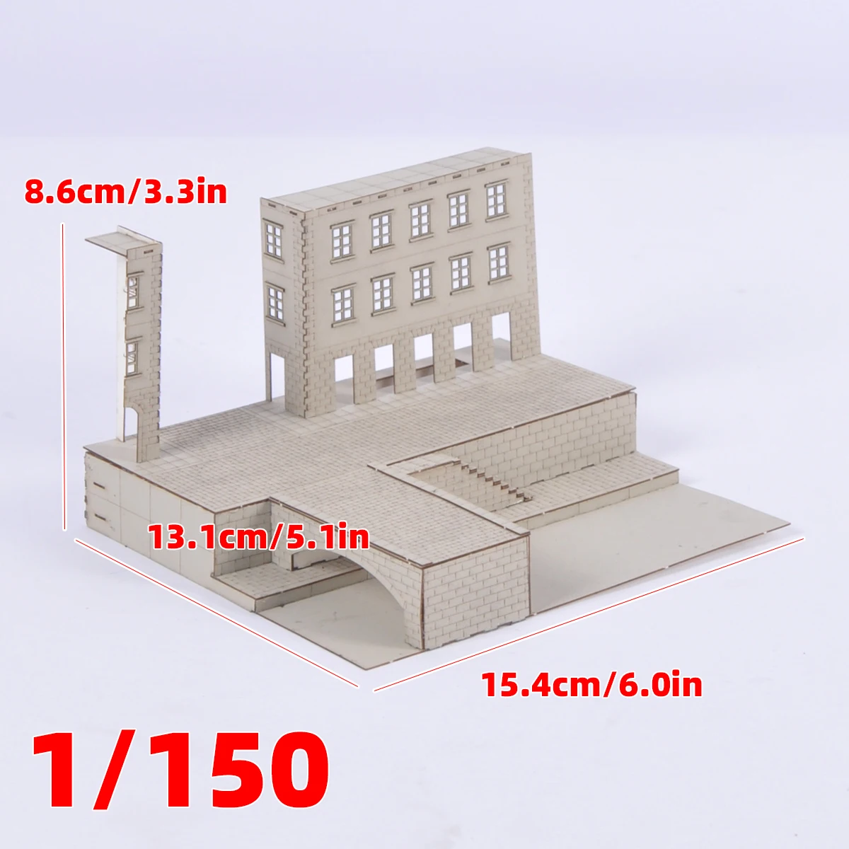 Montage-Modellbausatz für Straßenarchitektur-Dioramen, Miniatur-Modellbausatz, Panzer-Display-Basis, Auto-Display-Ständer 1/43/48/64/72/87/150 – Detail 1