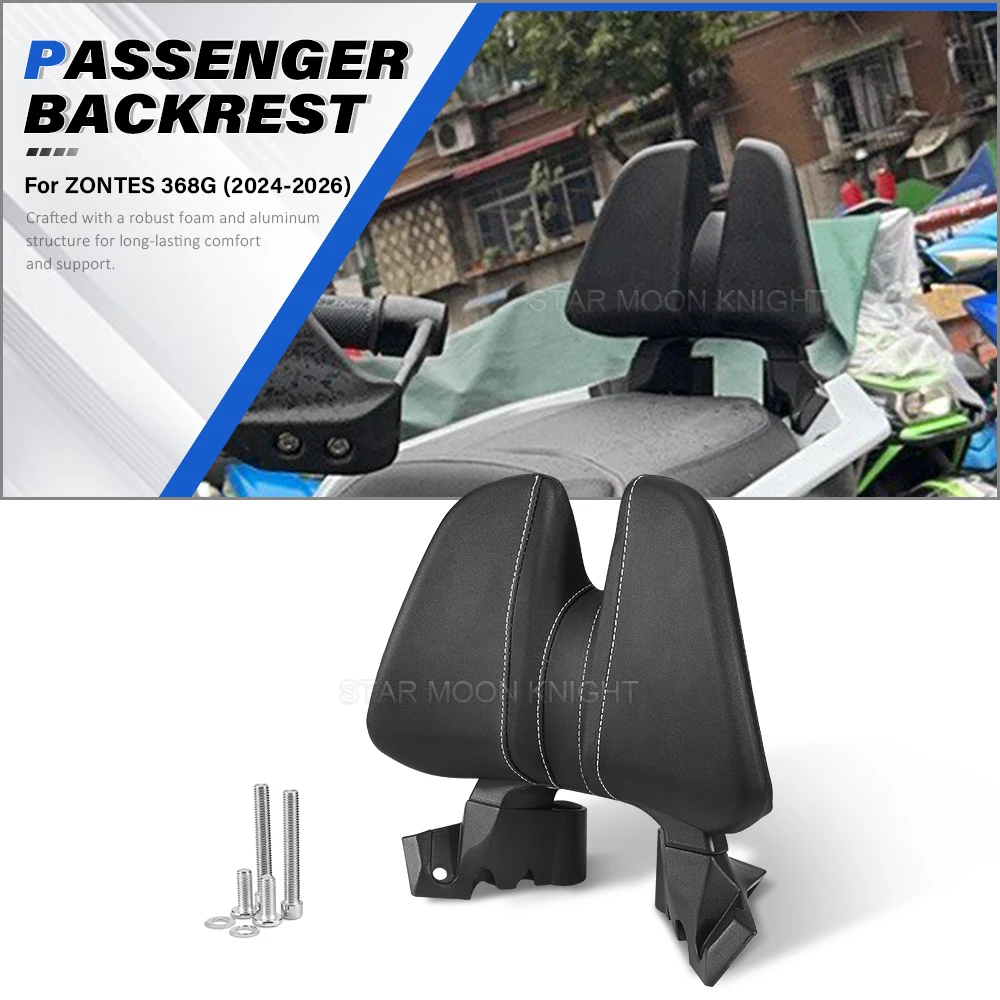 

For ZONTES 368G 368-G 2024 2025 2026 Motorbike Passenger Back Rest Support High-quality Metal Bracket Sponge Pad Rear Seat Rest