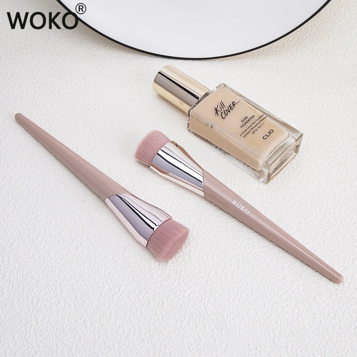 104 Flat Top Contour Brush Face Contour Powder Foundation Brush Liquid BB Cream Blending Makeup Brush Flat Contour Makeup Tool