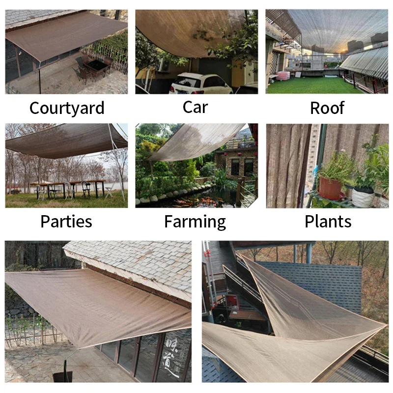 Summer Sunshade Net Garden Room Sunscreen Shading Sails Sun Protection Shading Mesh Outdoor Camping Car Sun Cover Shade Sails