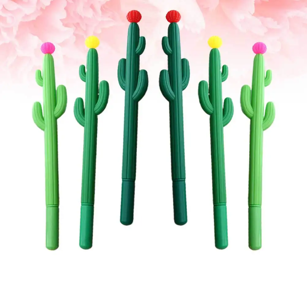 

10Pcs Student Writing Pen Cactus Shape Cute Stationery Supplies for Homework Note Taking Signing Cards Gift