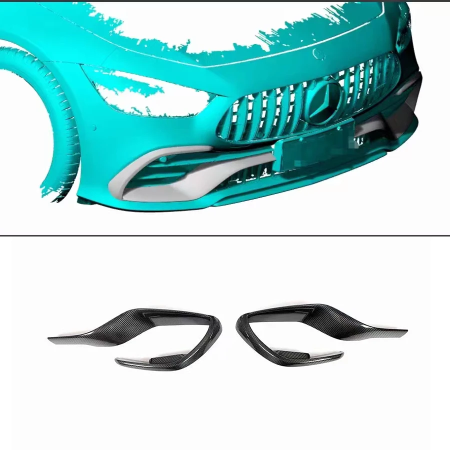 

For Mercedes-Benz AMG GT50 GT53 Sedan 4 Door 2019-2022 Carbon Fiber Car Canards Front Bumper Air Vent Decor Body kit