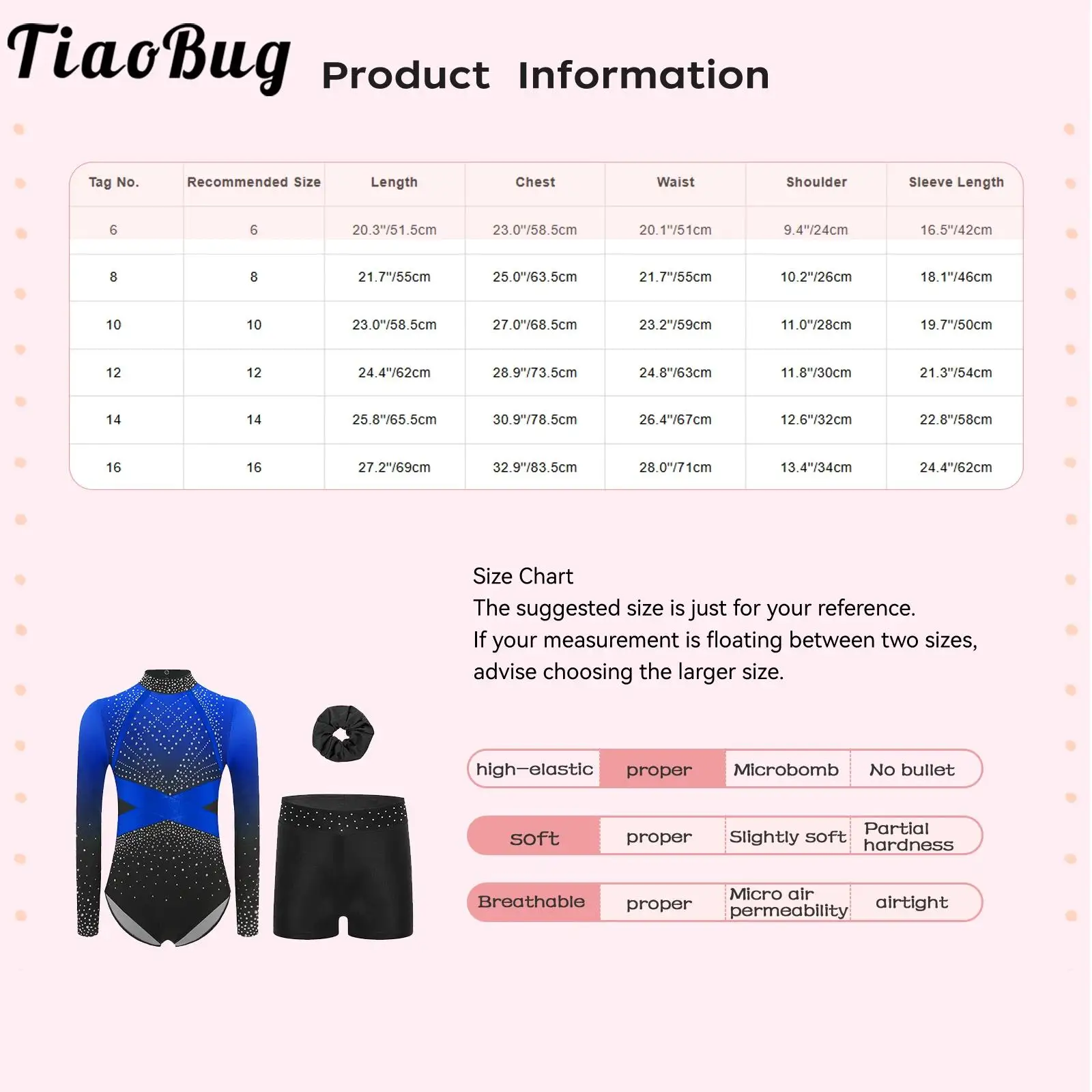

Kids Girls Ballet Dance Leotard With Bodyshorts Hair Band Long Sleeve Athletic Unitard Outfit Gymnastics Jersey Bodysuit Clothes