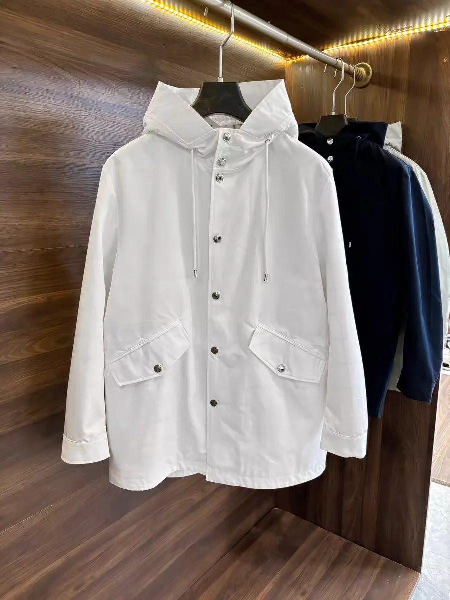 

Мужская повседневная куртка с капюшоном, однотонное элитное деловое пальто с капюшоном, осень-зима, свободное хлопковое льняное пальто