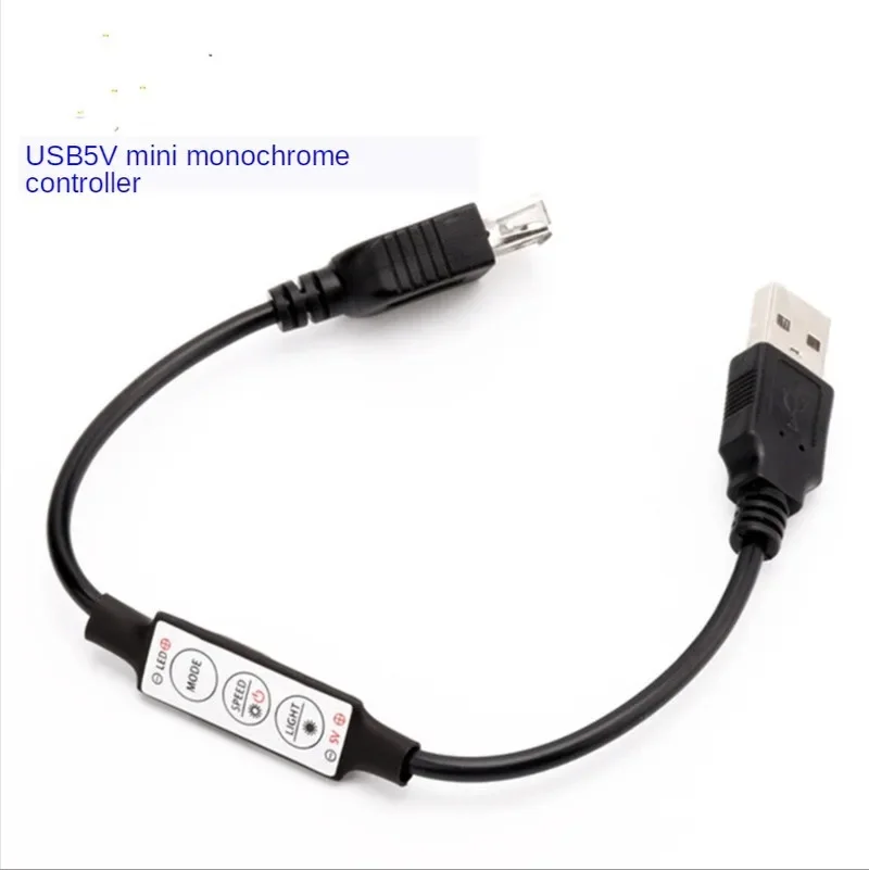 อินพุตเอาต์พุตUSB 5V Mini Monochromatic Led Light 3ปุ่มDimmer Strobe Controller