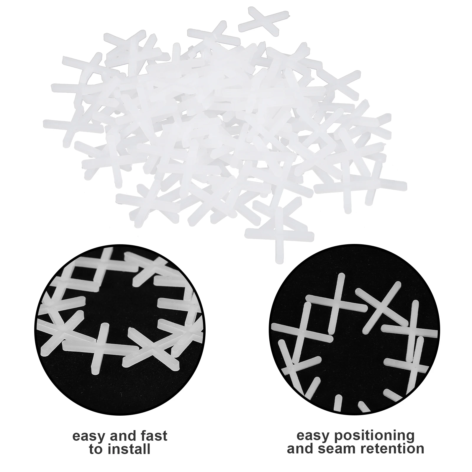 1000 Pcs Tile Spacers 2mm Plastic Cross Clips for Ceramic Tiles Leveling System Deck Spacers Laying Tools Construction Parts