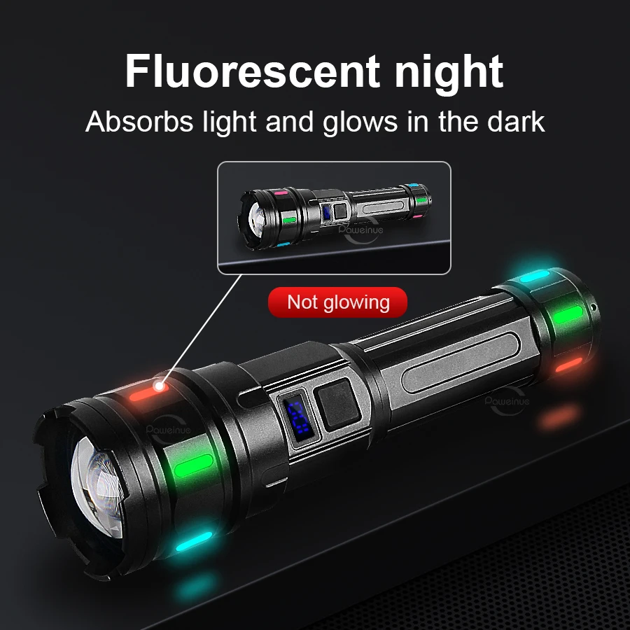 Most Powerful Tactical Flashlight Rechargeable High Strong Light LED Flashlights 18650 Long Range 5000M Zoom Torch Fishing Lamp