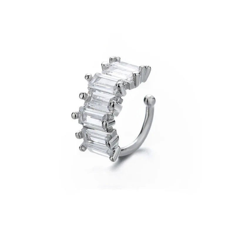 Irregular Square Zircon Ear Clip Earrings for Women