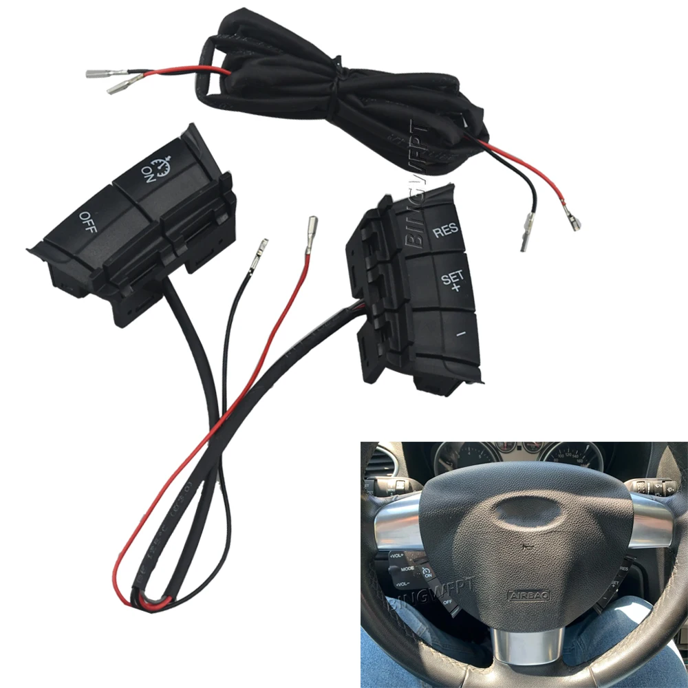 BINGWFPT Cruise Control Switch Speed Control System For Ford Focus 2005-2011 Multifunction Steering Wheel Button Switch