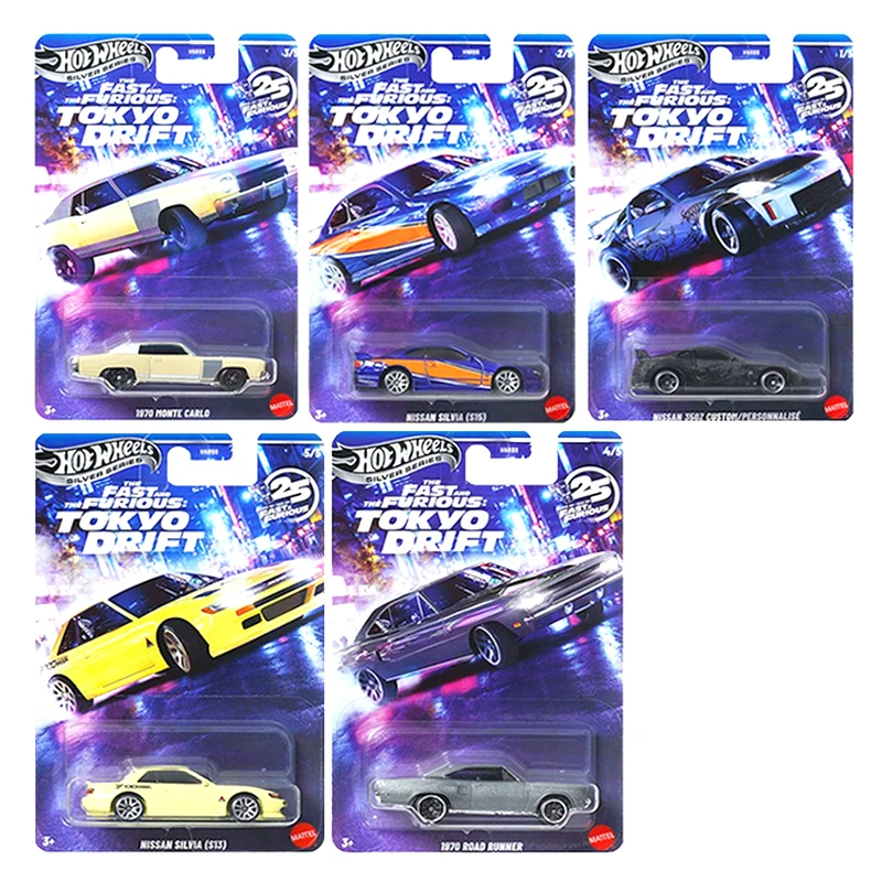 Metal prata rodas quentes carro rápido & furioso monte carlo nissan personalizado personalizar silvia road runner meninos brinquedos 1/64 auto mdoels