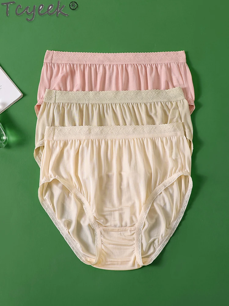 

Tcyeek 100% Mulberry Silk Woman Panties Lace Sexy Panties Thin Breathable Briefs High Quality Underpants Calzones Para Mujer