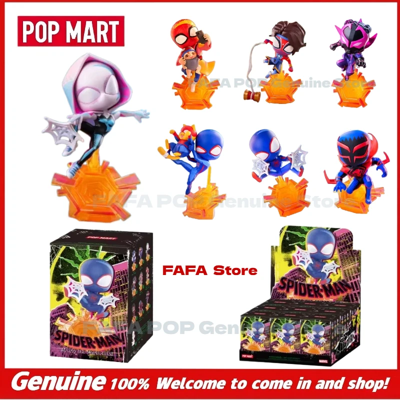 In Stock Genuine Marvel Spider-Man: Across The Spider-Verse Series Popmart Figure Blind Box Trendy Desktop Decoration Gift Toy