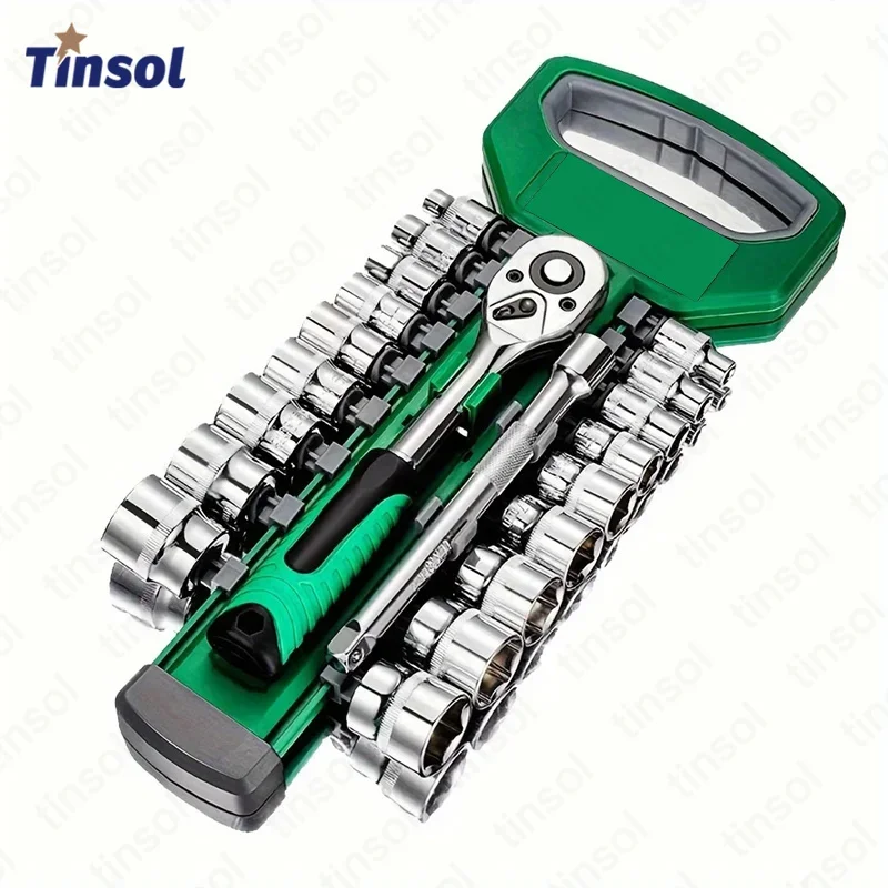 CRV Ratchet Spanner Set 3/8 Drive 24 Teeth Socket Wrench for Automotive Mechanic Car Repair Garage Workshop DIY Hand Tools