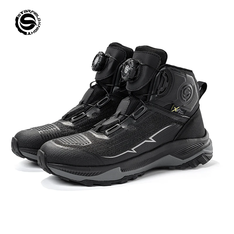 

SFK Black Motorcycle Protective Boots Summer Mesh Breathable Non-slip 2026 New Rotary knob Adjustment Riding Protection Shoes
