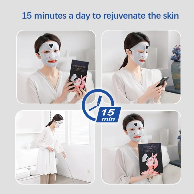 NEW Low Frequency Microcurrent Double Chin Reduce EMS Facial Mask Beauty Face Lifting Machine Hydration Skin Tightening Mask