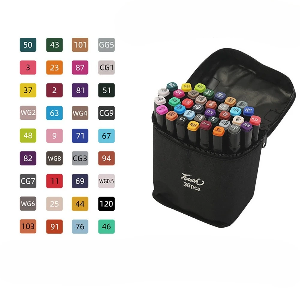 

24/30/36 Colored Marker Pens Set Manga Brush Pen Drawing sketch Kawaii Art School Supplies Stationery Paint Lettering Markers