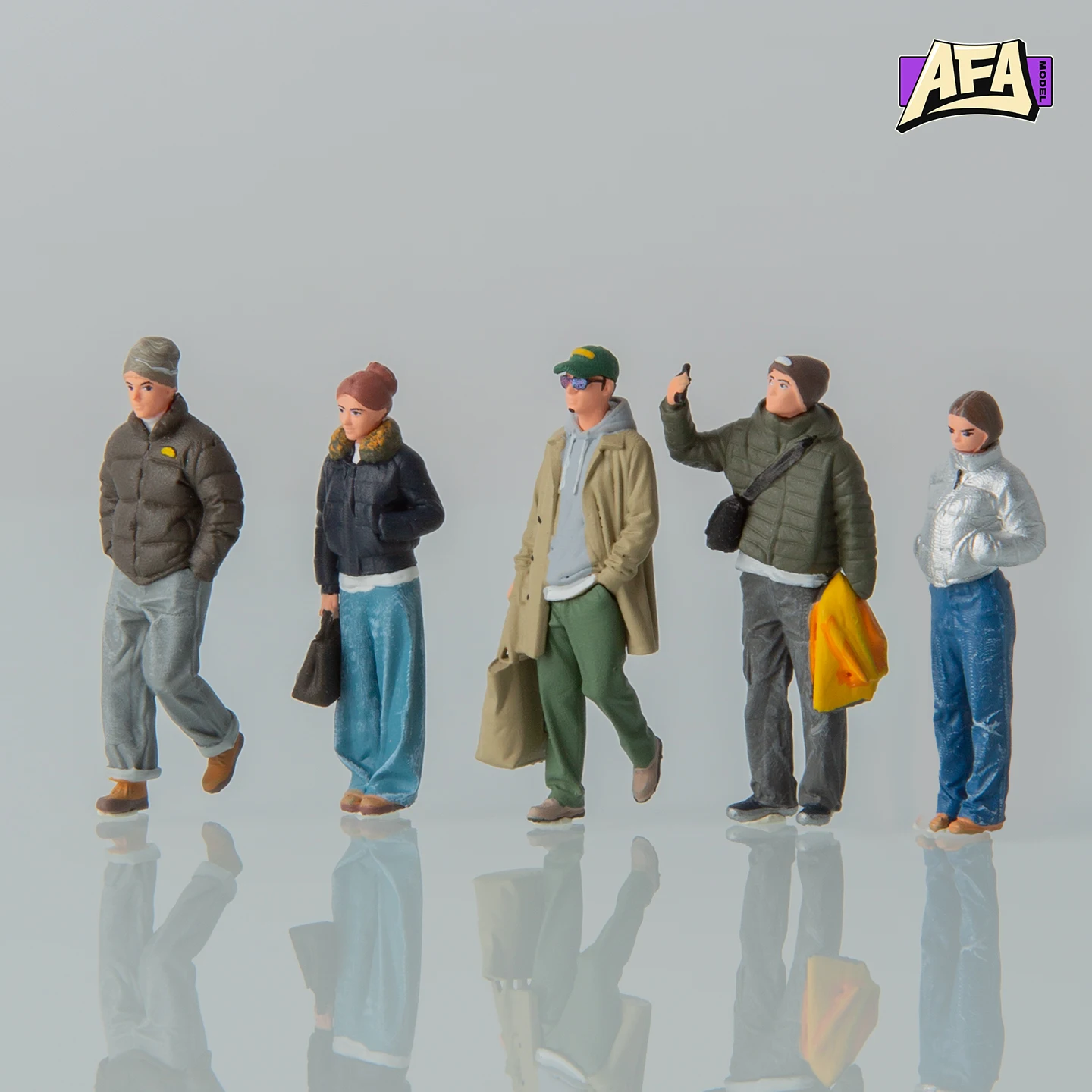 Figuras de Resina en Miniatura a Escala 1/64 de AFA, Accesorios de Escena para Dioramas, Personajes de Moda Urbana para Matchbox y Tomica Diecast