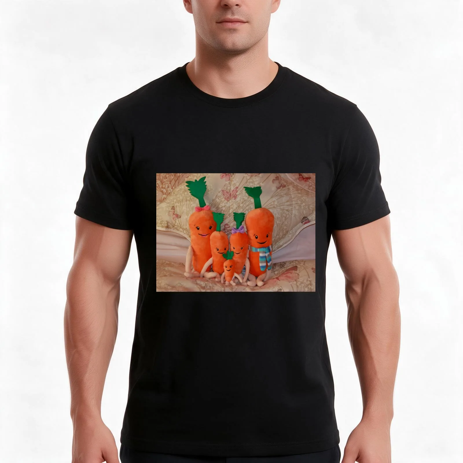 Carrot Family ( Kevin, Katie, Chardonnay, Jasper & Baby Carrot ), T-Shirt, Summer Casual Cotton Tee, Oversized Streetwear Tops