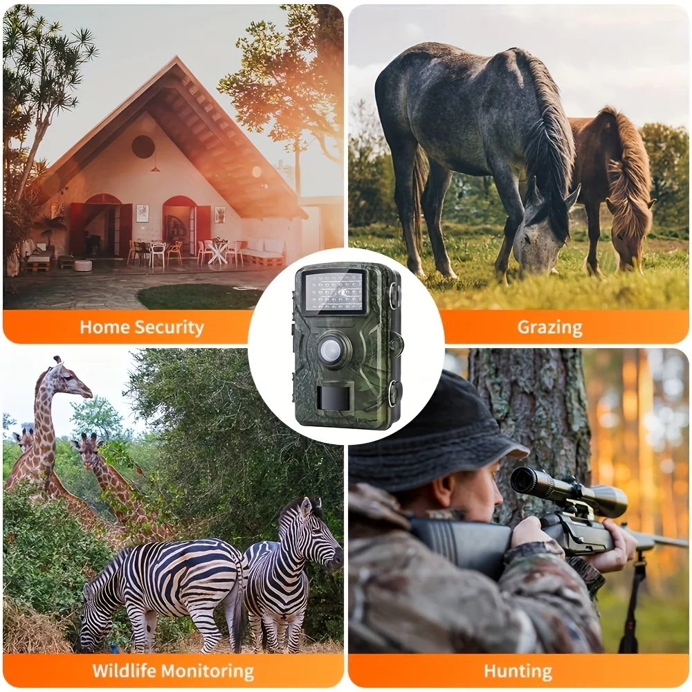 Infrared Hunting Trail Camera 12MP Low-Power PIR Response HD IPX4 Waterproof For Hunting Outdoor Activities Anti-Theft Forensics