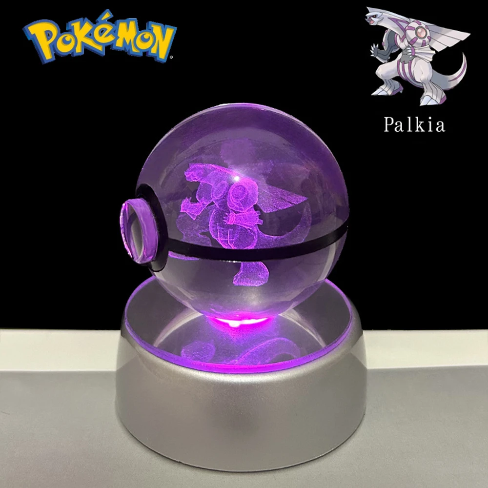 البوكيمون كريستال الكرة ثلاثية الأبعاد LED مصباح Shaymin Milotic Piplup جيراتينا الثريا لعبة مجسمة ضوء الليل الإضاءة الملونة الهدايا #3