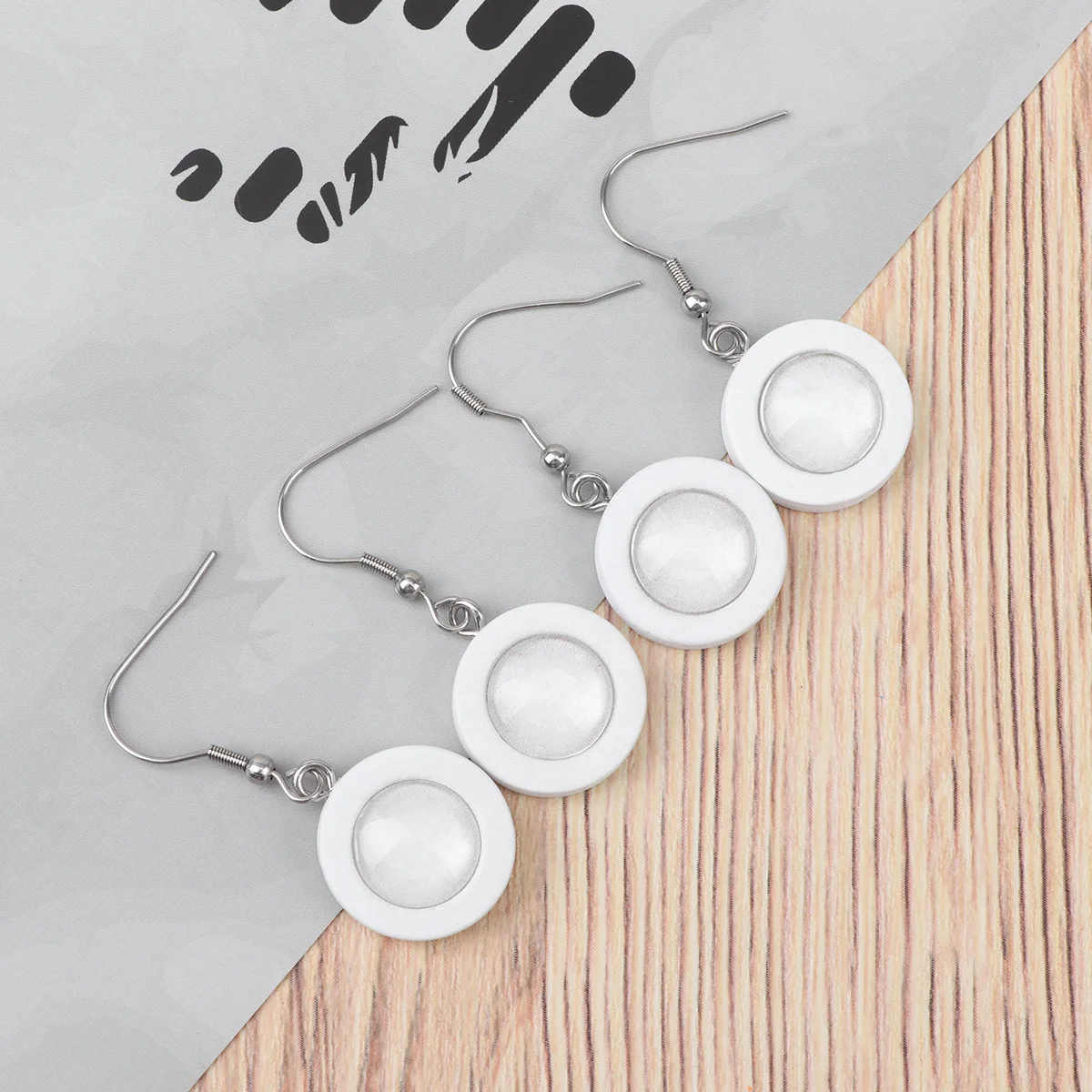 

10pcs 12Mm Wooden Earring Blanks Round Cabochon Bases For Diy Jewelry Making Crafts Lightweight Settings Trays Ear Accessories