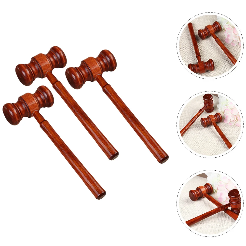 

3pcs Judge Gavel Wooden Hammer Mini Auction Hammer For Court Lawyer Prop Compact Gavel Set Wood Mallet Auctioneer Chairman