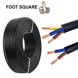 1M 0.3-2.5 Square Pure Copper Cable Outdoor Antifreeze Wire Sheath 2Pin 3/4/5/6pin National Standard Foot Square Power Cable