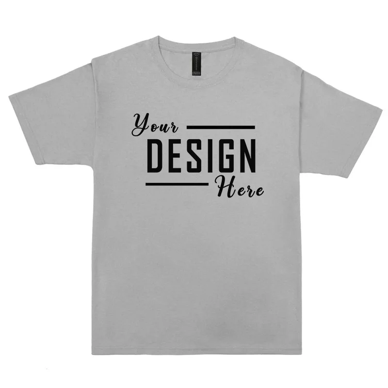 180g Diy Your Design Men\'s T-shirts Summer New Round Neck Solid Color 100% Cotton Shirts Casual Custom Brand Plus Size XS-3XL