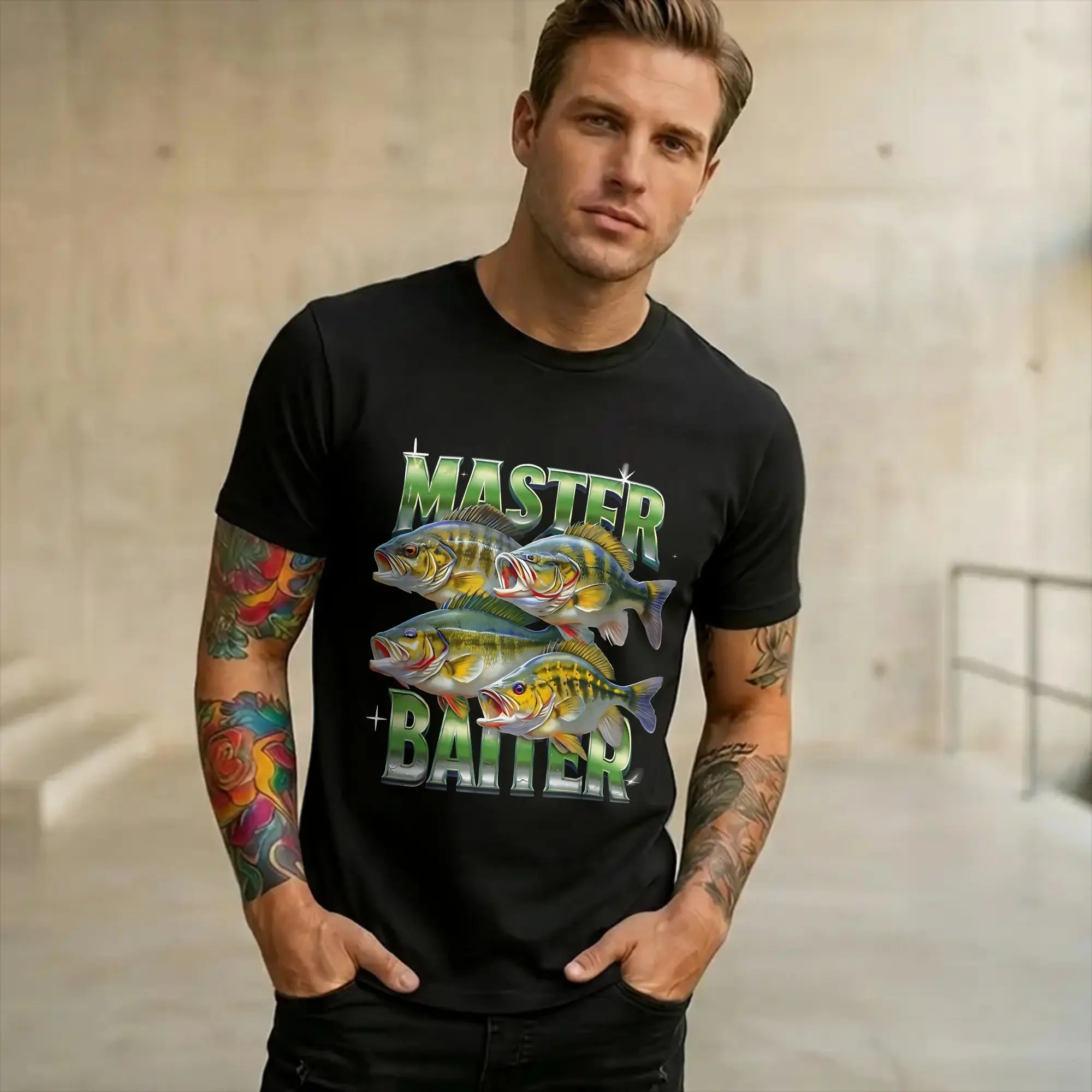 Master Baiter Funny Fishing  Graphic Printing T Shirts Men Women  100% Cotton  Tee Shirt Clothing