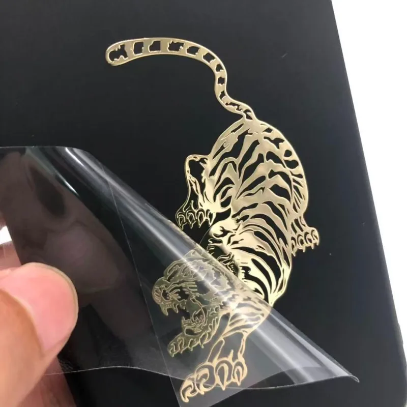 10PCS 3D Tiger Animal Mobile Phone Computer Metal Stickers Decorative Logo UV Stickers