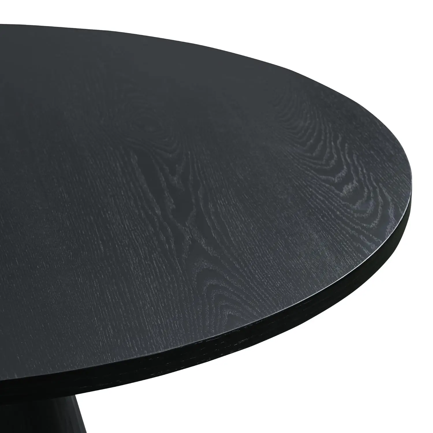 Round Dining Table, Retro Style Wooden Round Dining Table, Kitchen Table for Kitchen Room, Living Room (Black)