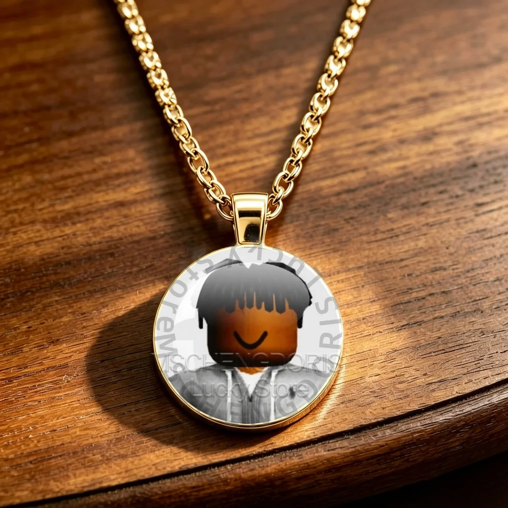 Cartoon Character T-Tayvion C-Cole Necklace Funny MeMe Angel Wing Glass Cabochon Heart Pendant Necklace Gift MS019