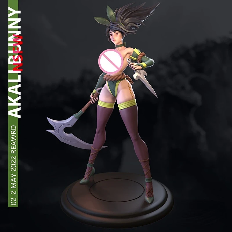 

1/24 Scale 75mm Resin Figure Model Kit Diy Akali Bunny Unassembled and Unpainted Diy Boy Toys Gifts