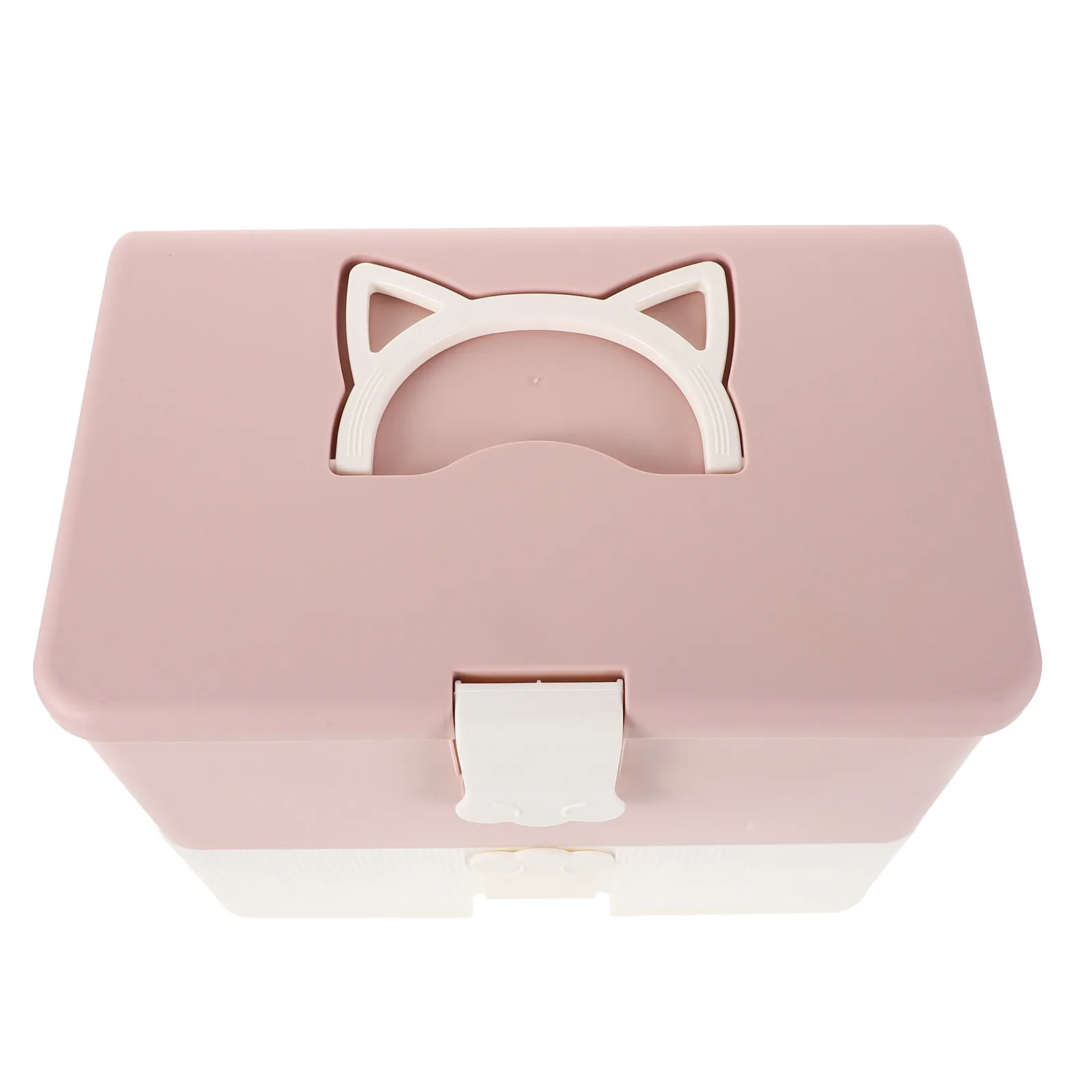 Nail Box Organizer Case Designed for Nail Technicians Spacious Dual-Layer Storage Moistureproof Material Portable Handle Travel