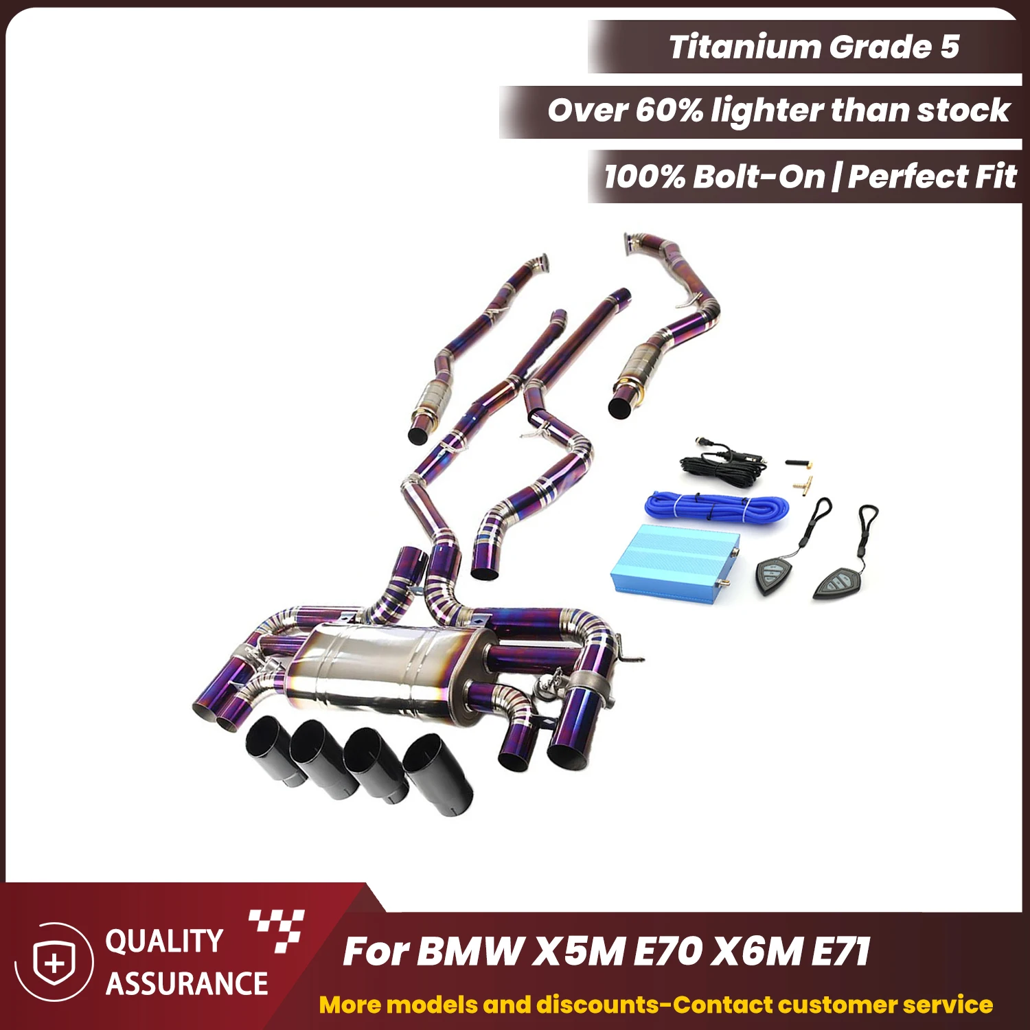 

ECCF Valvetronic Titanium Catback Exhaust For BMW X5M E70 X6M E71 Aggressive Exhaust Sound Performance Upgrade Easy Installa