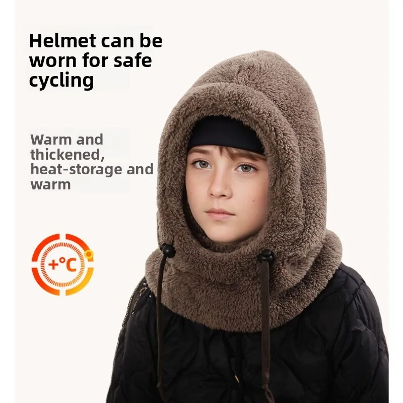 وشاح حماية الأذن الدافئ من القطيفة، قبعة متكاملة للنساء، قناع شتوي سميك لركوب الدراجات، مقاوم للرياح، قبعة صوفية للفتيات