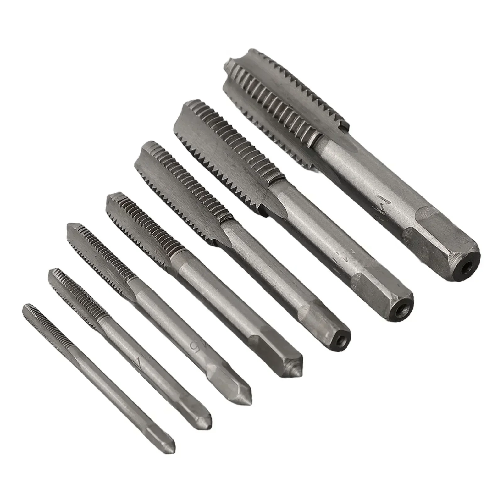 7Pcs M3-HSS Metric Straight Fluted Screw Thread Tap Spiral Pointed Drill Bits Set For Auto Machinery Repairing Hand Tools