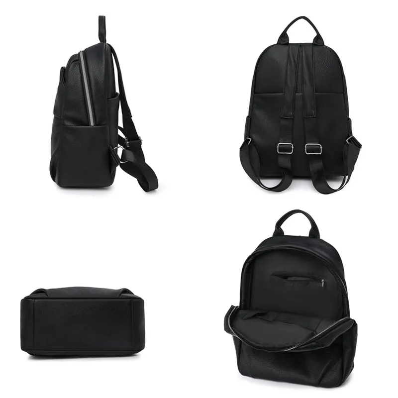 Mochila de couro PU de grande capacidade para mulheres, bolsa de ombro casual da moda, bolsa escolar universitária de viagem leve, bolsa moderna