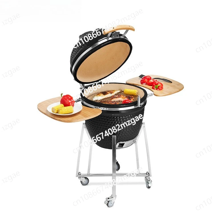 21 Inch Ceramic Grill for Party Pizza Baking Patio Commercial Outdoor Barbecue Cooking System