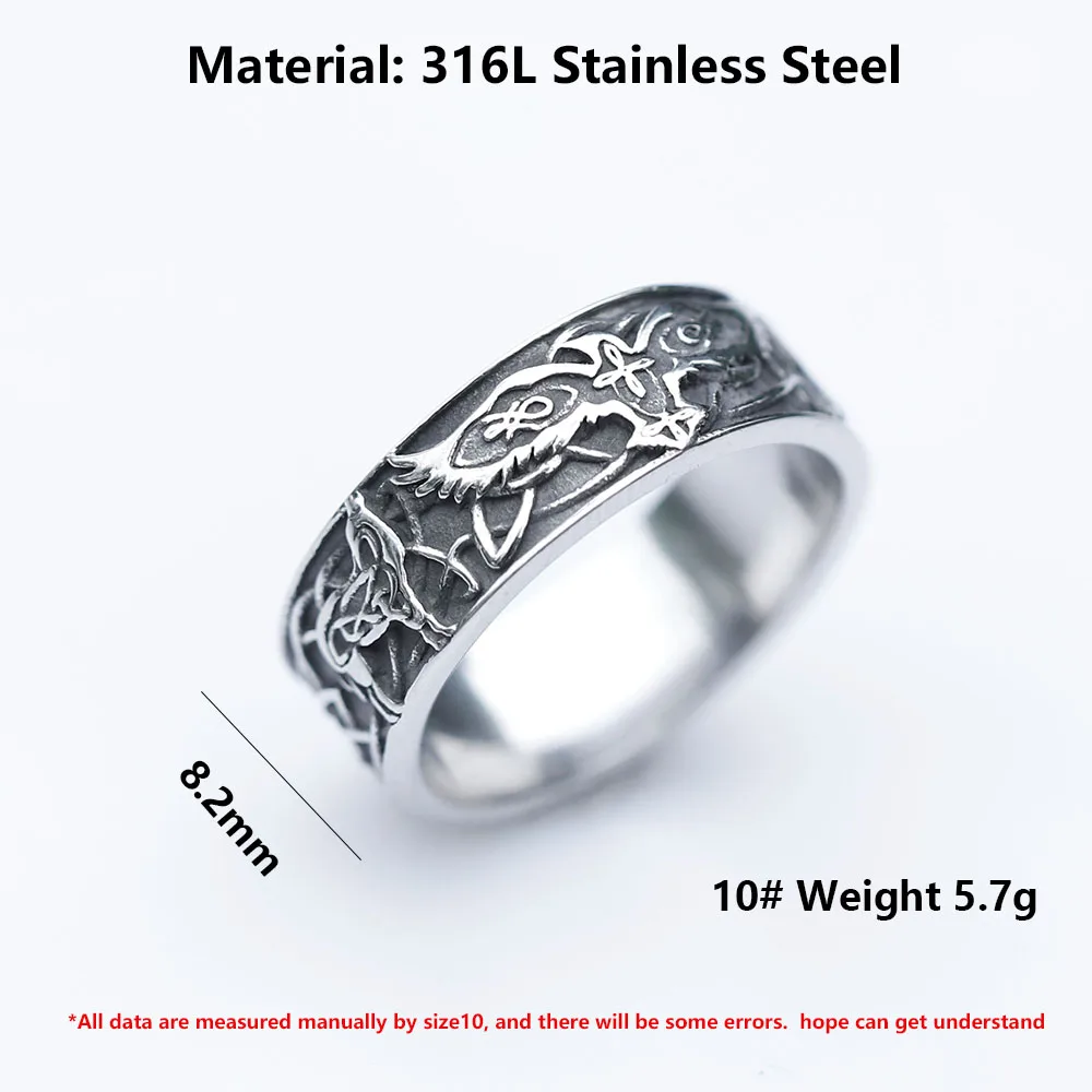 316L حلقات الفولاذ المقاوم للصدأ خمر للرجال ، فايكنغ الشمال ، نسر طائر ، تميمة ، مجوهرات الحيوانات ، الهدايا ، الشحن المجاني ، جديد
